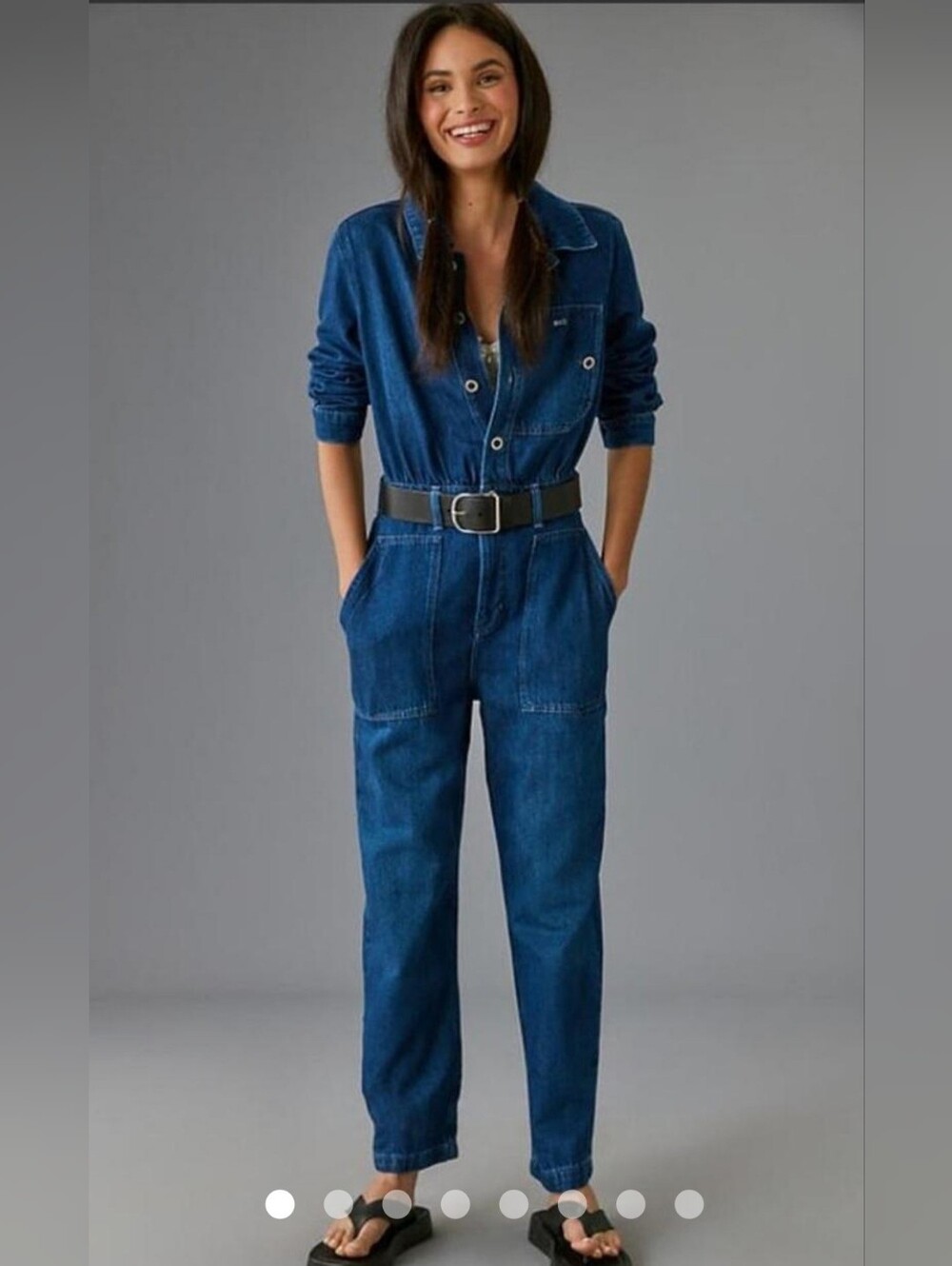 Pilcro Polished Boilersuit Dark Wash Jean Style- Very Trendy!!